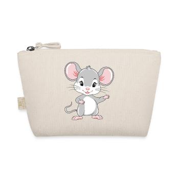Welcoming cute baby mouse - Organic Pouch - nature - Front