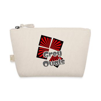 Red Squares Grey Ovals - Organic Pouch - nature - Front