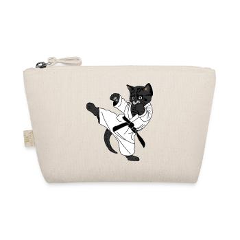Black cat karate kick, kick - Organic Pouch - nature - Front