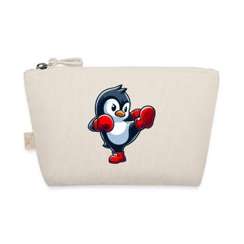 Cooler Pinguin Boxer Kickboxer Cartoon Kampfsport - Bio-Täschchen - Natur - Vorne