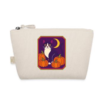 Framed Tuxedo Cat Moon - Organic Pouch - nature - Front
