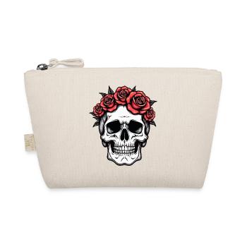 Skull Rose Crown - Organic Pouch - nature - Front