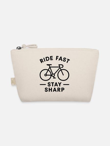 Minimalistisches Fahrradgeschenk Stilvoller Humor - Bio-Täschchen - Natur - Vorne