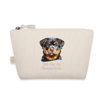 Dog portrait with funny saying -Rottweilerle - Organic Pouch - nature - Front