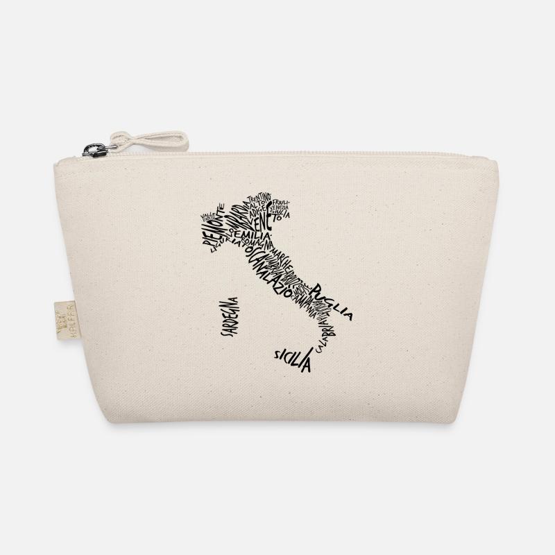 Italy Regions Typography Map  Organic Pouch