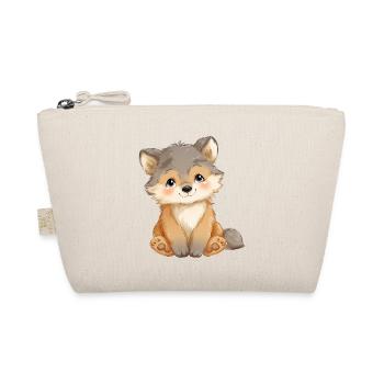 Cute Baby Wolf - Organic Pouch - nature - Front