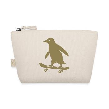 Silhouette minimaliste de pingouin skateboarder - Trousse biologique - nature - Devant