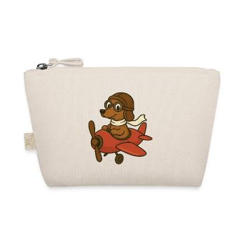 Adventurous dog pilot in airplane - Organic Pouch - nature - Front