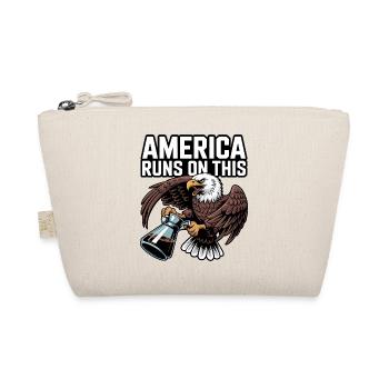 America Runs on Coffee Eagle - Organic Pouch - nature - Front