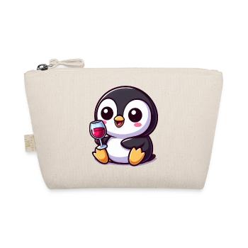 Cute Penguin Wine Lover Cartoon Chibi Red Wine - Organic Pouch - nature - Front