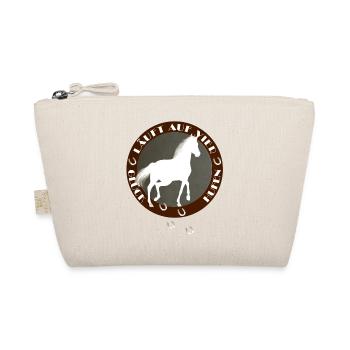 Galloping Horse with Horseshoe - Lucky Charm - Organic Pouch - nature - Front