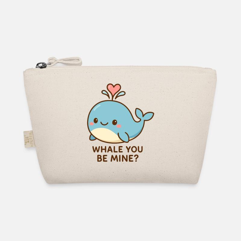 Niedlicher Wal mit Herzspruch Bio-Täschchen