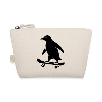 Silhouette minimaliste de pingouin skateboarder - Trousse biologique - nature - Devant