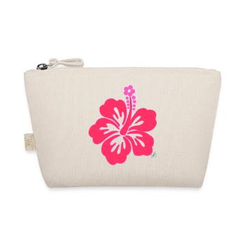 Bright Pink Tropical Hibiscus Flower - Organic Pouch - nature - Front