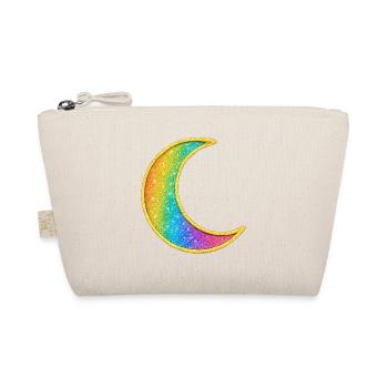 Rainbow Moon Glitter Design - Organic Pouch - nature - Front