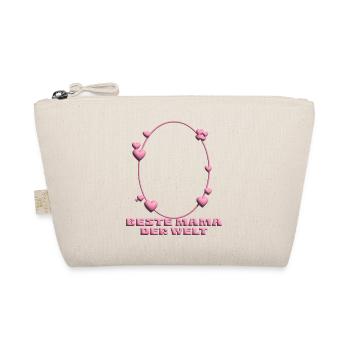 Best Mom in the World – Heart Frame - Organic Pouch - nature - Front