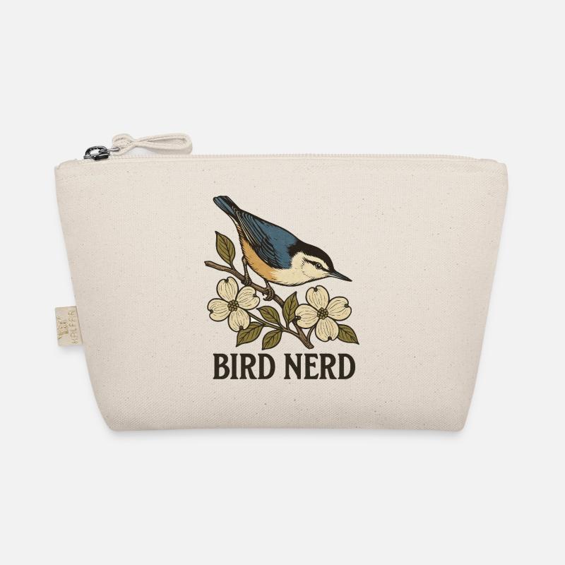 Elegant Blue-Black Songbird Bird Nerd Organic Pouch