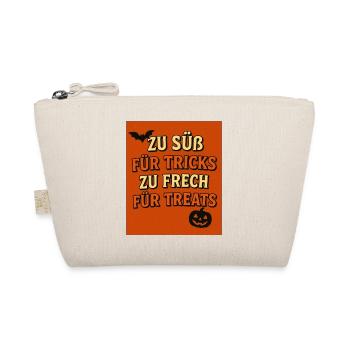 Halloween Saying with Pumpkin and Bat - Organic Pouch - nature - Front