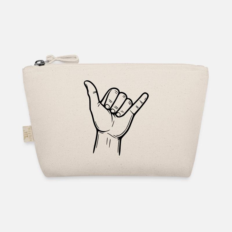 Shaka Handzeichen – Surfer Sign - Bio-Täschchen - Natur
