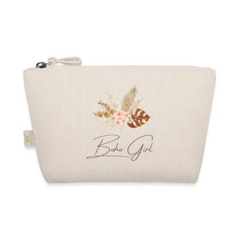 Boho Girl Floral Wreath - Organic Pouch - nature - Front