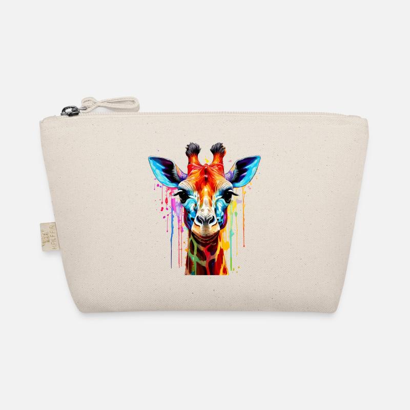 Vibrant Giraffe Color Explosion Organic Pouch
