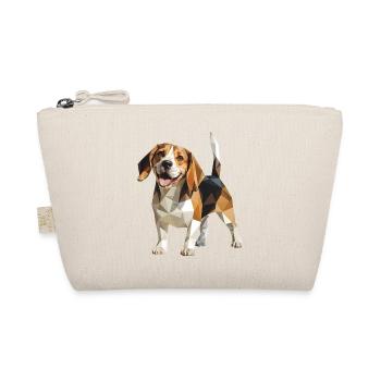 Beagle - Cooles Low Poly Logo - Bio-Täschchen - Natur - Vorne