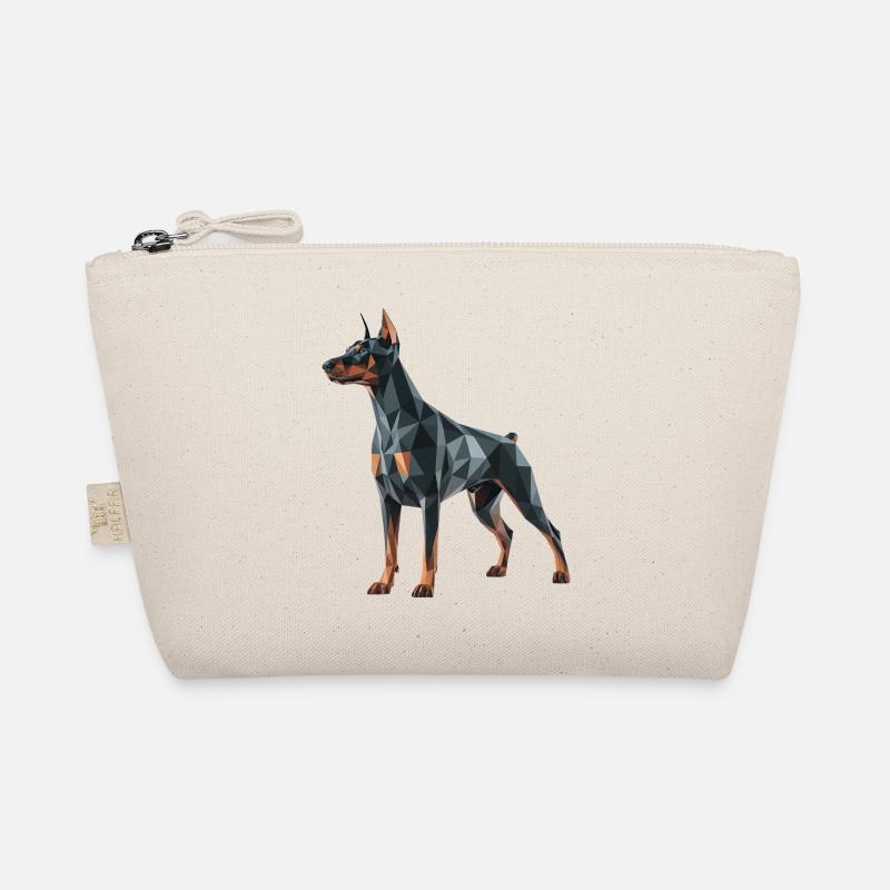 Dobermann - Cooles Low-Poly-Logo Bio-Täschchen