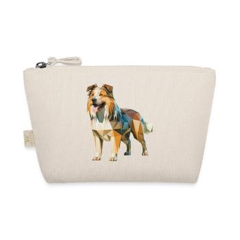 Australian Shepherd - Cooles Low Poly Logo - Bio-Täschchen - Natur - Vorne