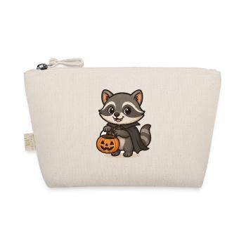 Raccoon with Halloween basket - Organic Pouch - nature - Front
