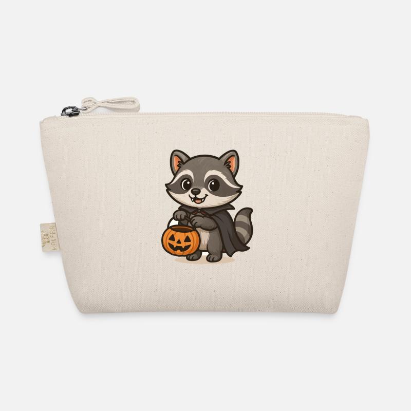 Waschbär mit Halloween-Korb Bio-Täschchen