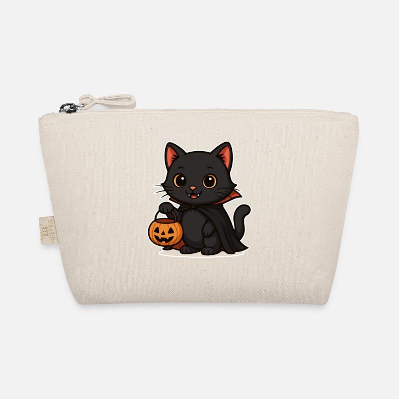 Kätzchen Halloween Kürbiszauber - Bio-Täschchen - Natur