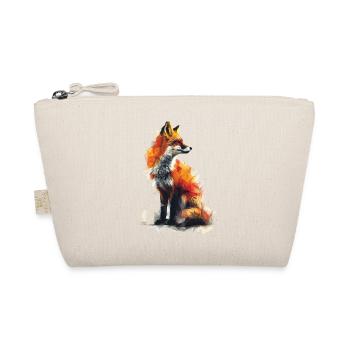 Geometric Fox Watercolor Painting - Organic Pouch - nature - Front