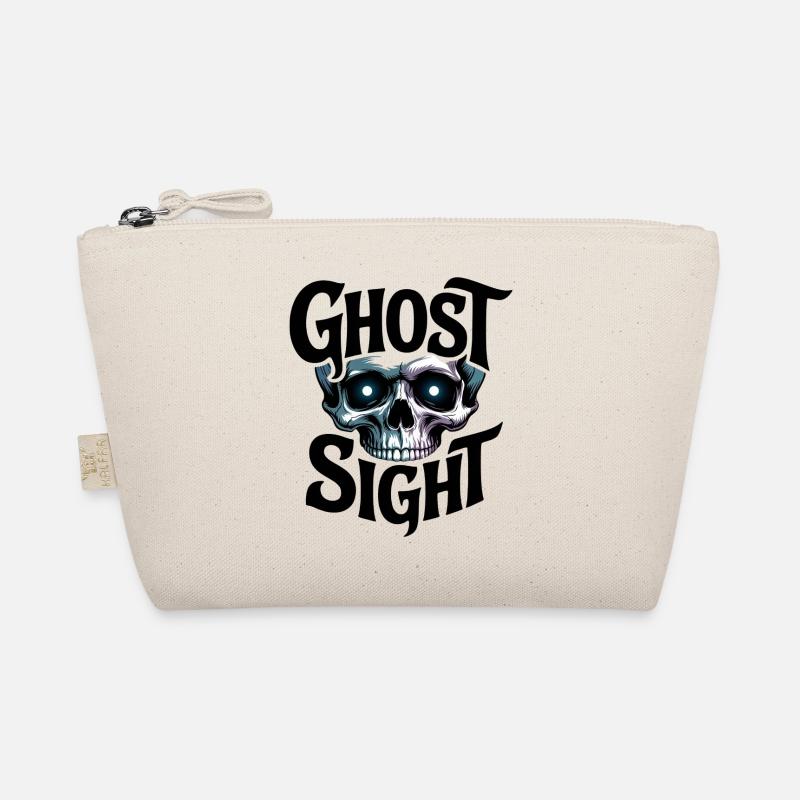 Ghost Skull Neon Eye Print Organic Pouch