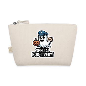 Postman Boo – Spooky Cute Halloween Ghost Delivery - Organic Pouch - nature - Front