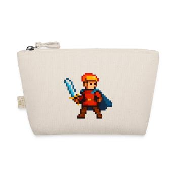 Pixel Knight with Sword and Cape - Organic Pouch - nature - Front