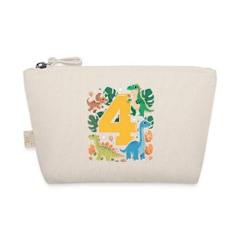 4 Year Old Cute Rex 4th Birthday Gift Funny - Organic Pouch - nature - Front