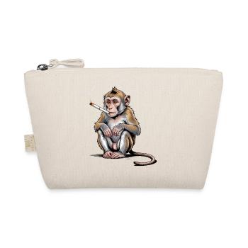 Smoking Monkey Cigarette - T-shirt drôle - Trousse biologique - nature - Devant
