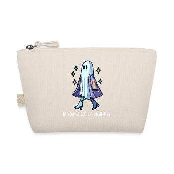 Chic ghost in boots and jacket - Organic Pouch - nature - Front