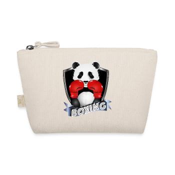 Boxender Panda – Lustiges Tiermotiv - Bio-Täschchen - Natur - Vorne