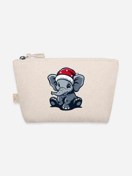 Elephant Christmas - Organic Pouch - nature - Front
