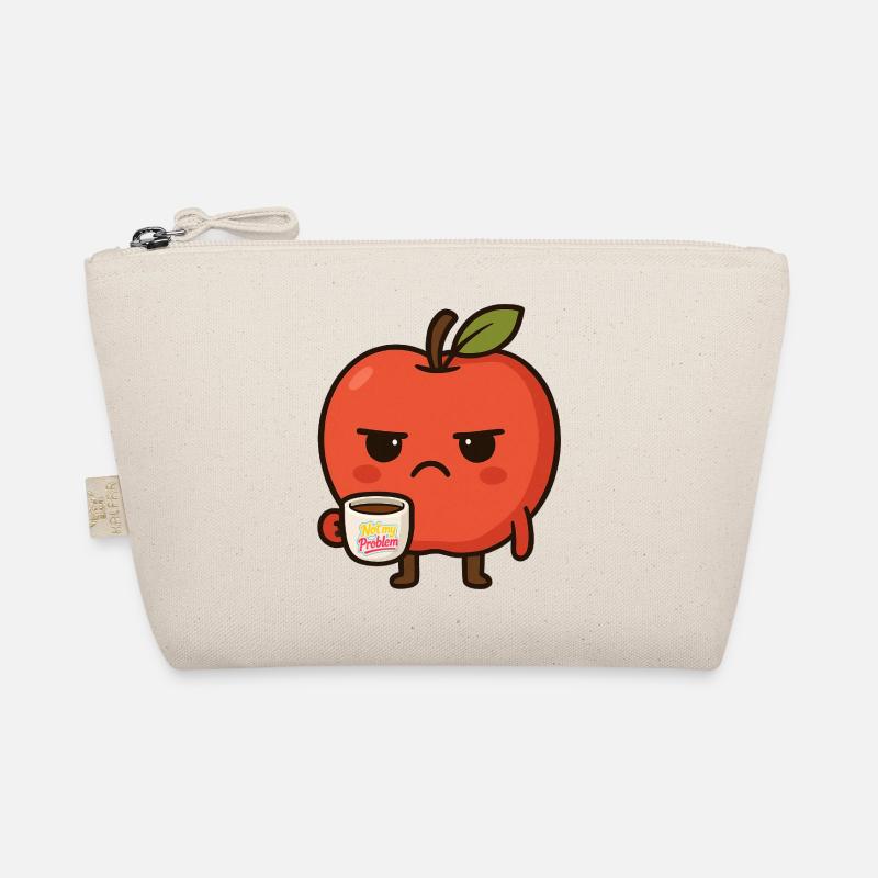 Grumpy Kawaii Apple - Funny Not My Problem Meme - Bio-Täschchen - Natur
