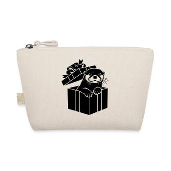 Motif de Noël de la loutre dans la boîte cadeau - Trousse biologique - nature - Devant