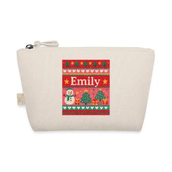 Festlicher Name Emily Hässlicher Weihnachtsstil, Weihnachten - Bio-Täschchen - Natur - Vorne