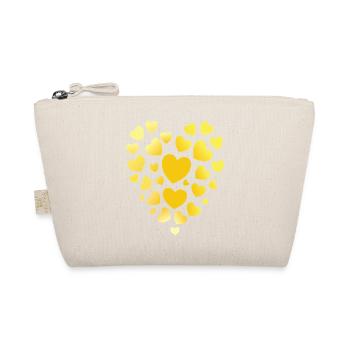Yellow Hearts Pattern Yellow Heart - Organic Pouch - nature - Front