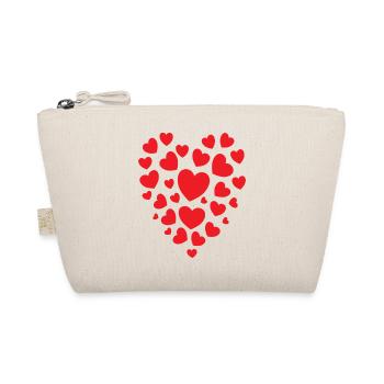 Motif de confettis en cœur rouge : motif de cœur rouge - Trousse biologique - nature - Devant
