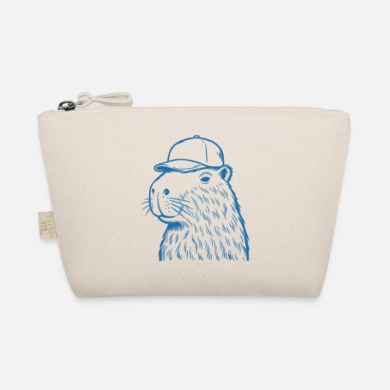 Capybara mit Baseballkappe Bio-Täschchen