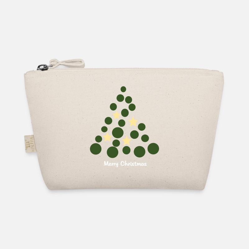 Kreisbaum mit Sternen – Merry Christmas - Bio-Täschchen - Natur