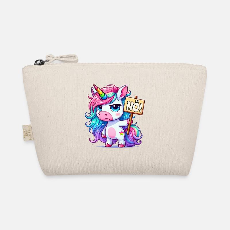Regenbogen-Einhorn mit Nein-Schild Bio-Täschchen