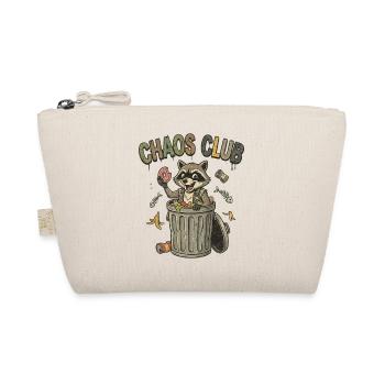 Chaos Club Waschbär – Retro Comic Mülltonne Donut  - Bio-Täschchen - Natur - Vorne