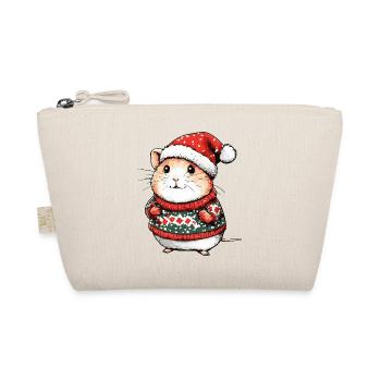Hamster Christmas Xmas - Organic Pouch - nature - Front